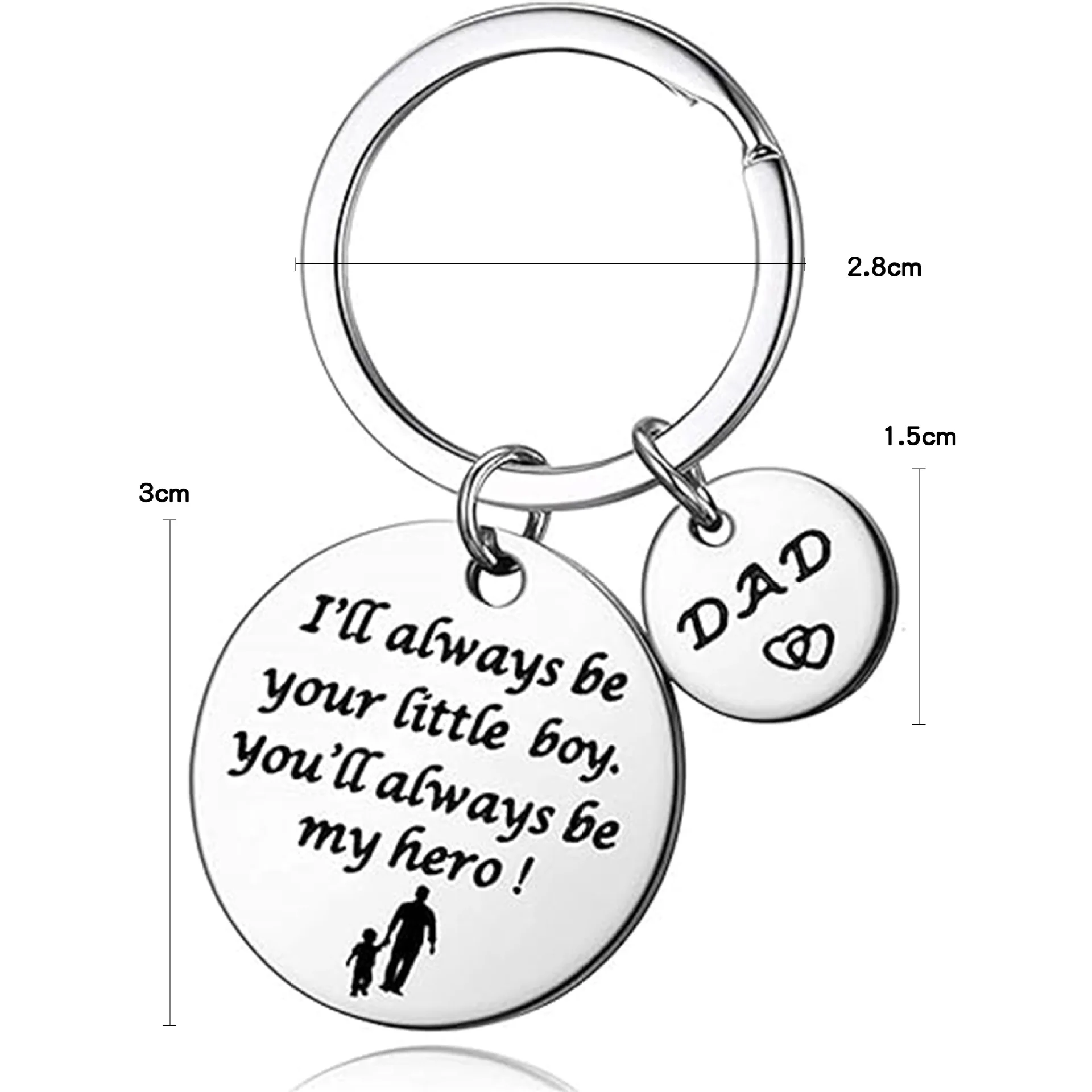 Dad Keychain from Son Funny Daddy Key Chain Birthday Fathers Day Thanksgiving Christmas Gifts
