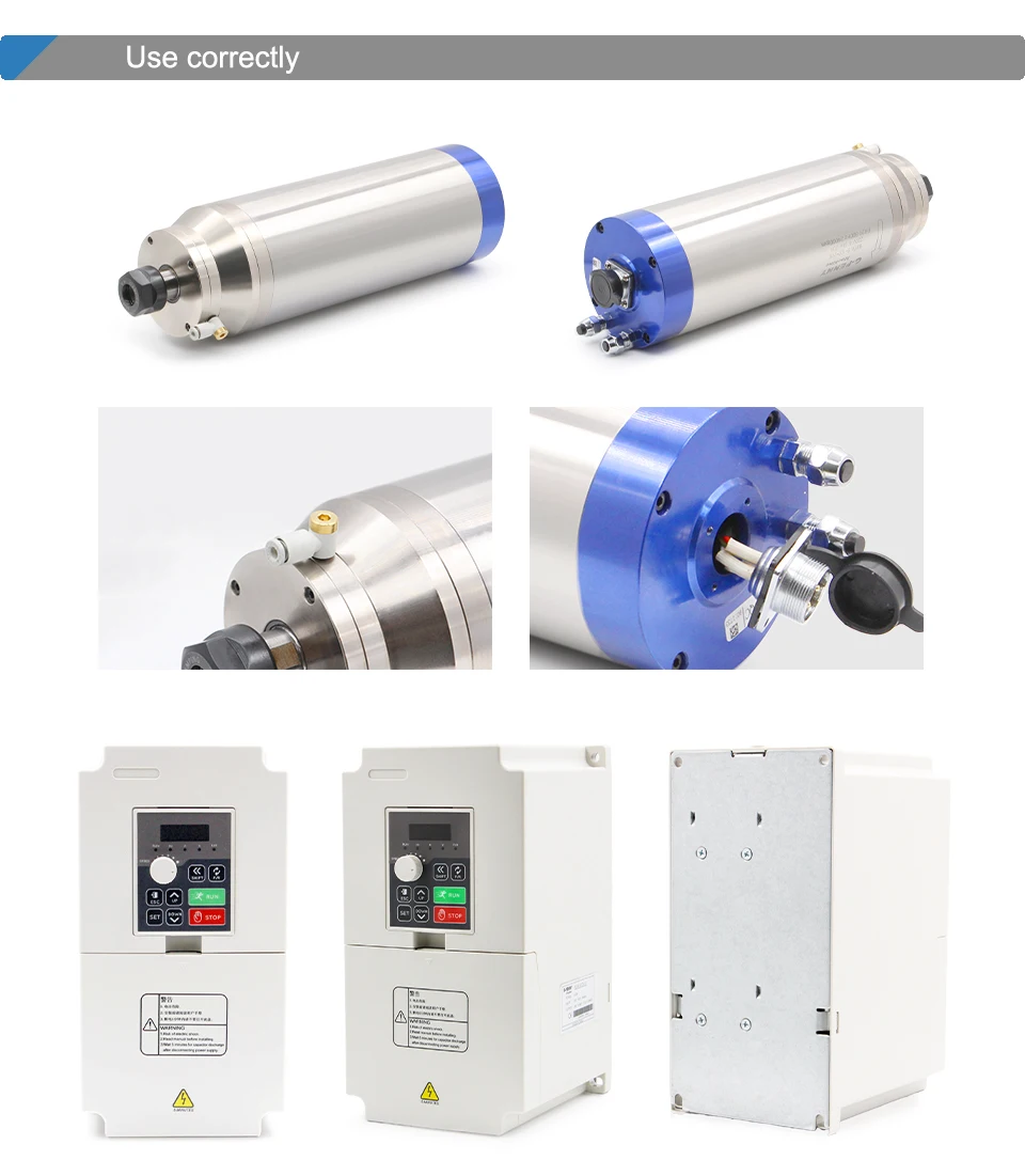 G-Penny 4,5 kW ER20 Spindel mit Kugeldüse, Wasserkühlung, Granitbearbeitung, 100 mm &Inverter&Halterung – Detail 17