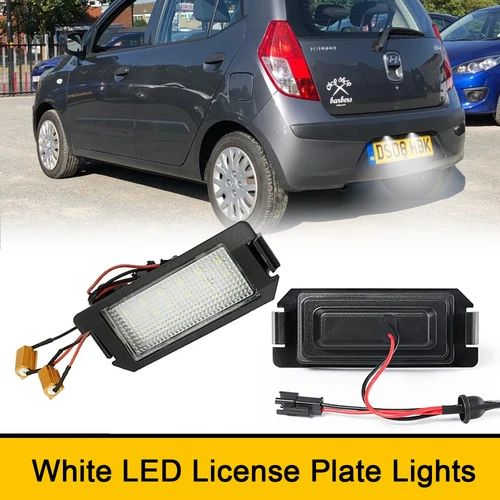 Luz LED de placa de matrícula trasera Canbus de 6000K para Kia Rio Soul Picanto New Morning Hyundai I10 I20 Terracan accesorios para automóviles