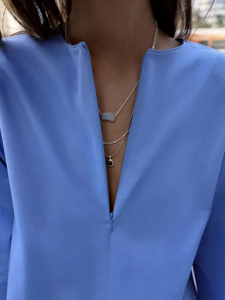 

Spring 2026 Women's Sweet Personali round Ne Long Sve Balloon Sve Silk irt New Arrival Ethnic Stage Costume