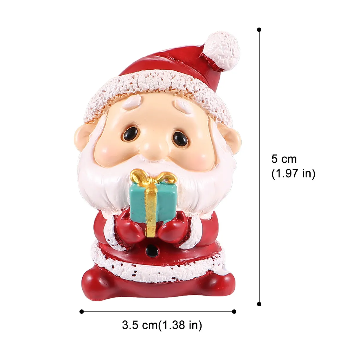 2Pcs Santa Claus Resin Christmas Ornaments Mini Decorative Micro Landscape Accessories Desktop Bonsai Decor Eco Friendly Resin