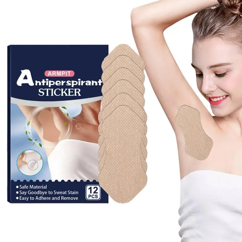 Under Arm Sweat Pads Women Non Visible Anti Sweating Pads Armpit Sweat Patches 12 PCS Breathable Sweat-Absorbing Patch Portable