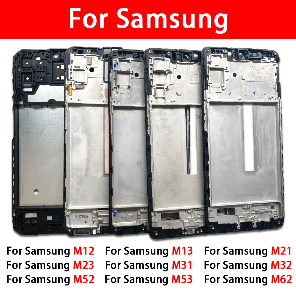 NEW Middle Frame Housing For Samsung M12 M13 M21 M23 M31 M32 M51 M52 M53 M62 Rear Middle Frame LCD Front Bezel Cover Parts