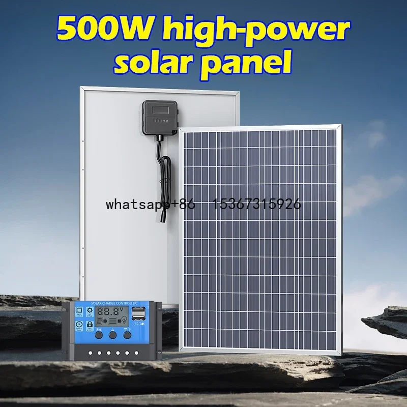 

500W 1000W 12V Photovoltaic Solar Panel Power Bank Kit 100A Controller Solar Plate for Home/Camping/RV/Car Fast Battery Charger