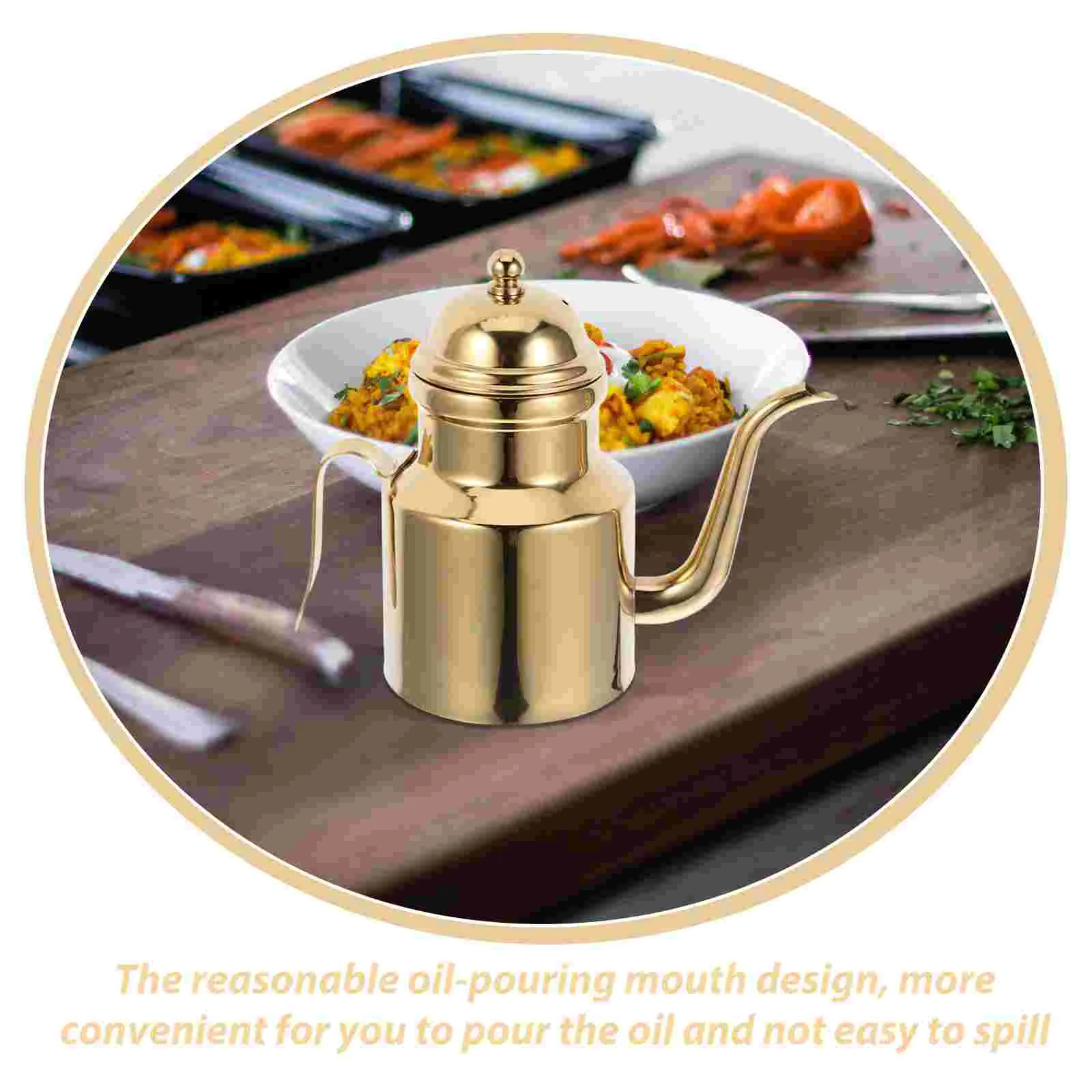 Gooseneck Kettle Stainless Steel Oil Pot Jug Container Metal Filter Bacon Grease Silver Storage with Lid