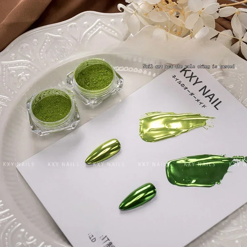 

Green Chameleon Color Pigment Nail Powder Summer Pretty Shiny Nail Glitter Metallic Glitter Powder Chrome Dust UV Gel Nail Art