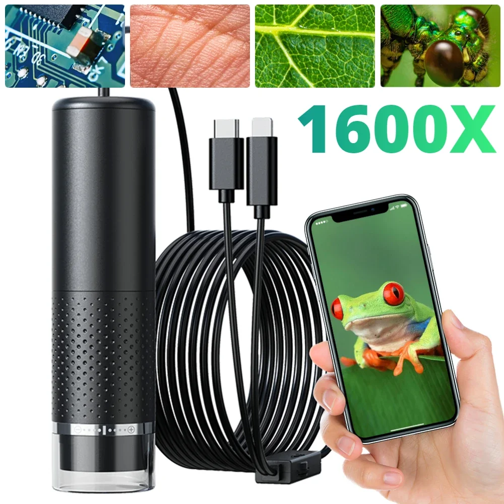 1600X Digital Microscope Camera Portable Electronic Microscope For Soldering LED Magnifier Type-C USB for Mobile Phone Repairing