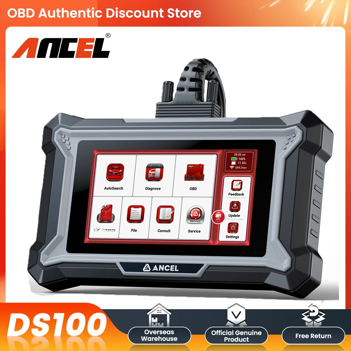 

ANCEL DS100 OBD2 4 System Diagnostic Tool Diagnostic Tool Check Engine Light Bleed cars accessories