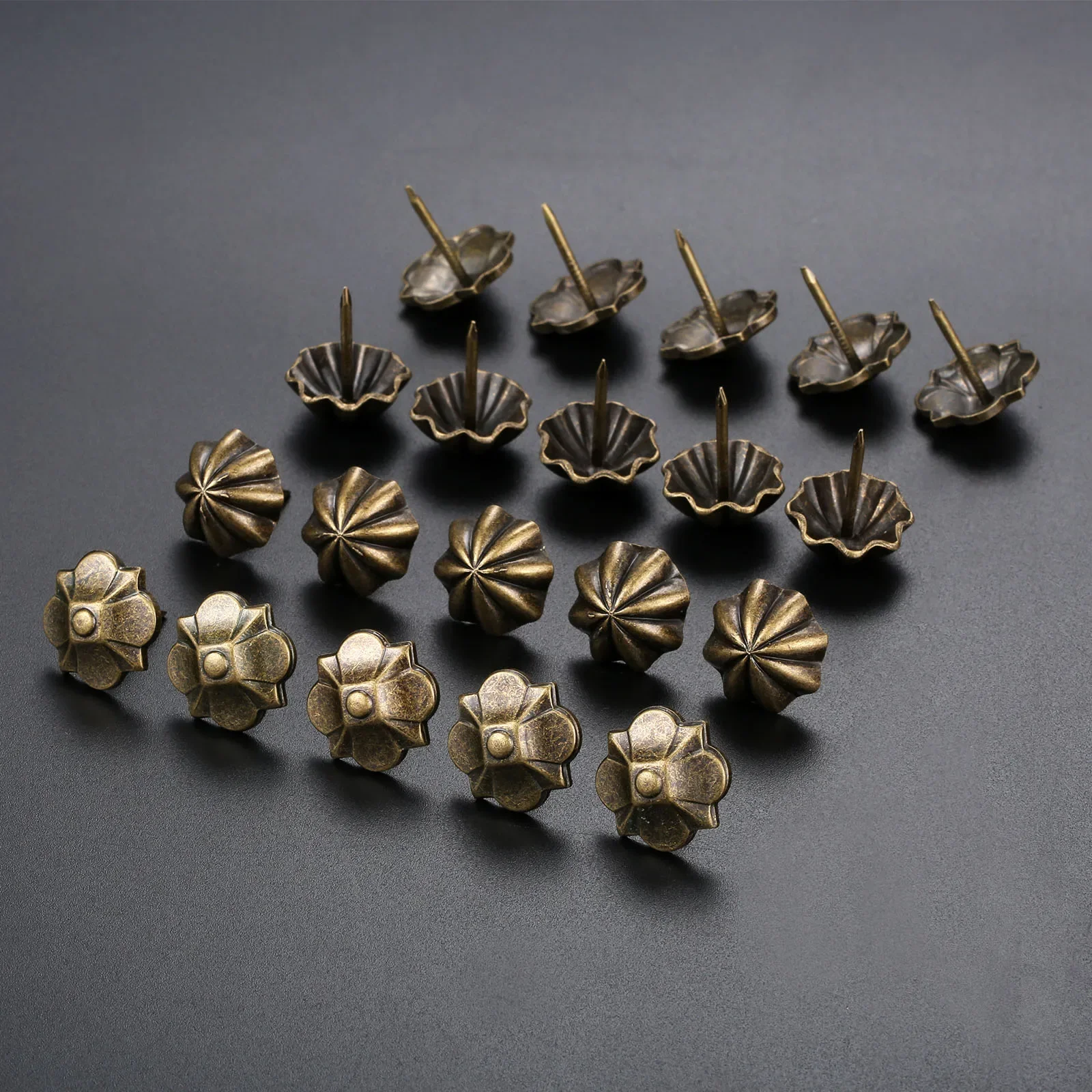 10Pcs 20*22mm Umbrella/Four-leaf Clover Upholstery Nails Jewelry Wood Box Sofa Furniture Decorative Tacks Studs Pushpin Doornail