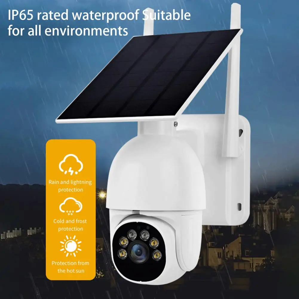 CCTV PIR Motion Detection Câmera de Vigilância Solar, Impermeável, Sem Fio, Visão Noturna Colorida, 4G Cartão SIM, PTZ, IP, 30m, 5MP