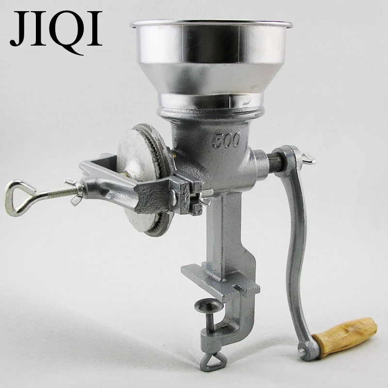 JIQI Household Manual grinding Machine Desktop Cast iron mill Spice Corn Herbal medicine Grinder Grain Dry grinding Tool