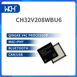 10Pcs/Lot CH32V208WBU6 Wireless MCU QingKe V4C Processor MAC+PHY Bluetooth CAN/USB