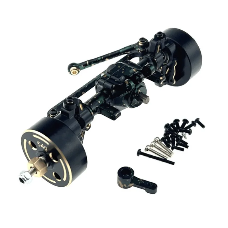 Fit for MJX 1/18 H18P RC Car Metal Modification Upgrade Front Axle Assembly with Balance Weight and Reinforced Servo Arm Set