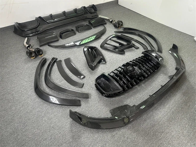 Upgrade To B-900 Style Carbon Fiber Front Lip Grilles Rear Diffuser Exhaust Tips Body Kit For Mercedes Bens Gls63 X167 Bodykit