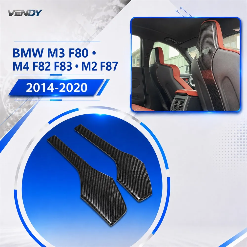 Real Carbon Fiber For BMW M3 M4 M2C F80 F82 F83 Interior Front Seat Rear Cover Decoration Modification Accessories