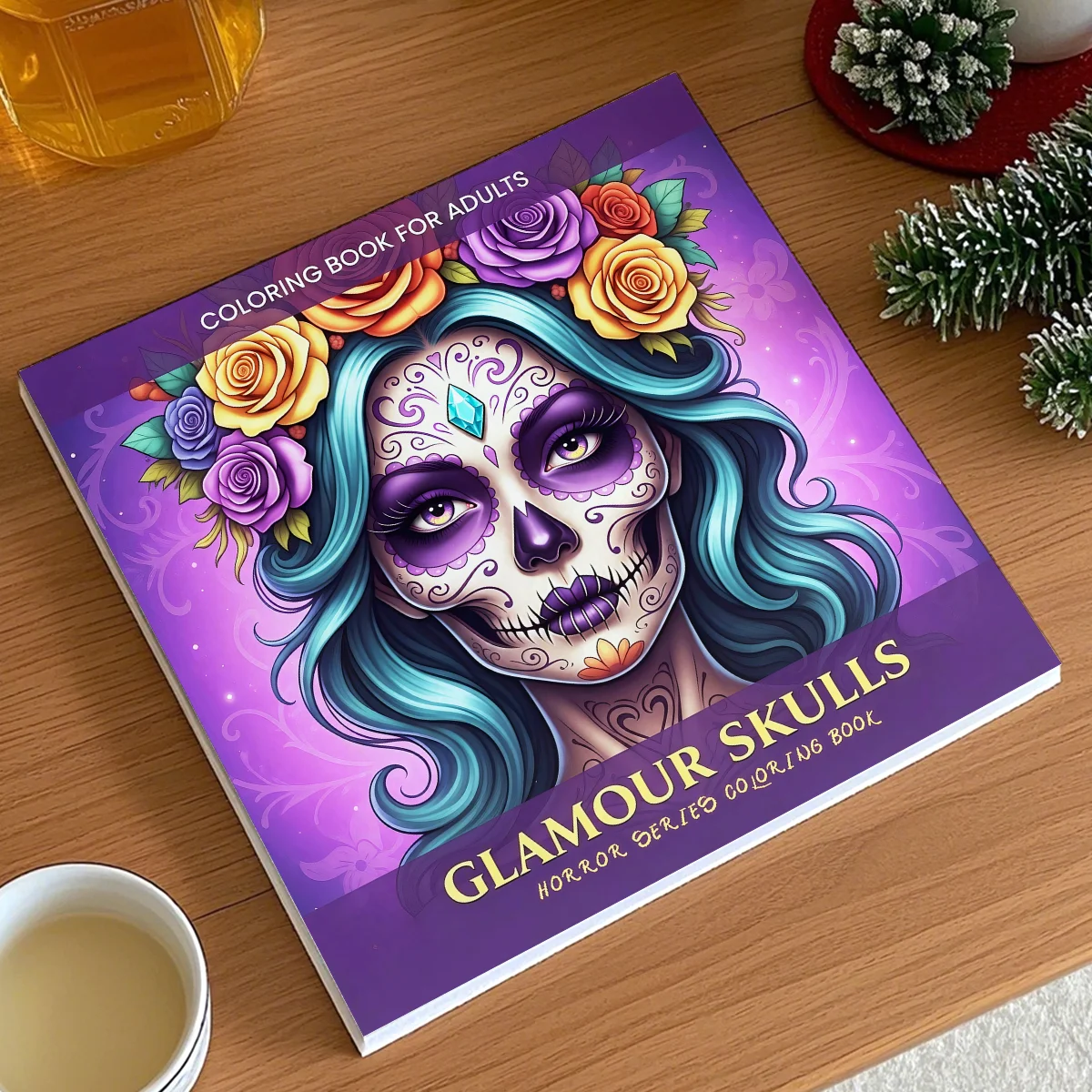 GLAMOUR SKULLS Adult Coloring Book - Cute Comfy Design with Bold & Easy Patterns for Relaxation DIY Painting & Drawing Activity