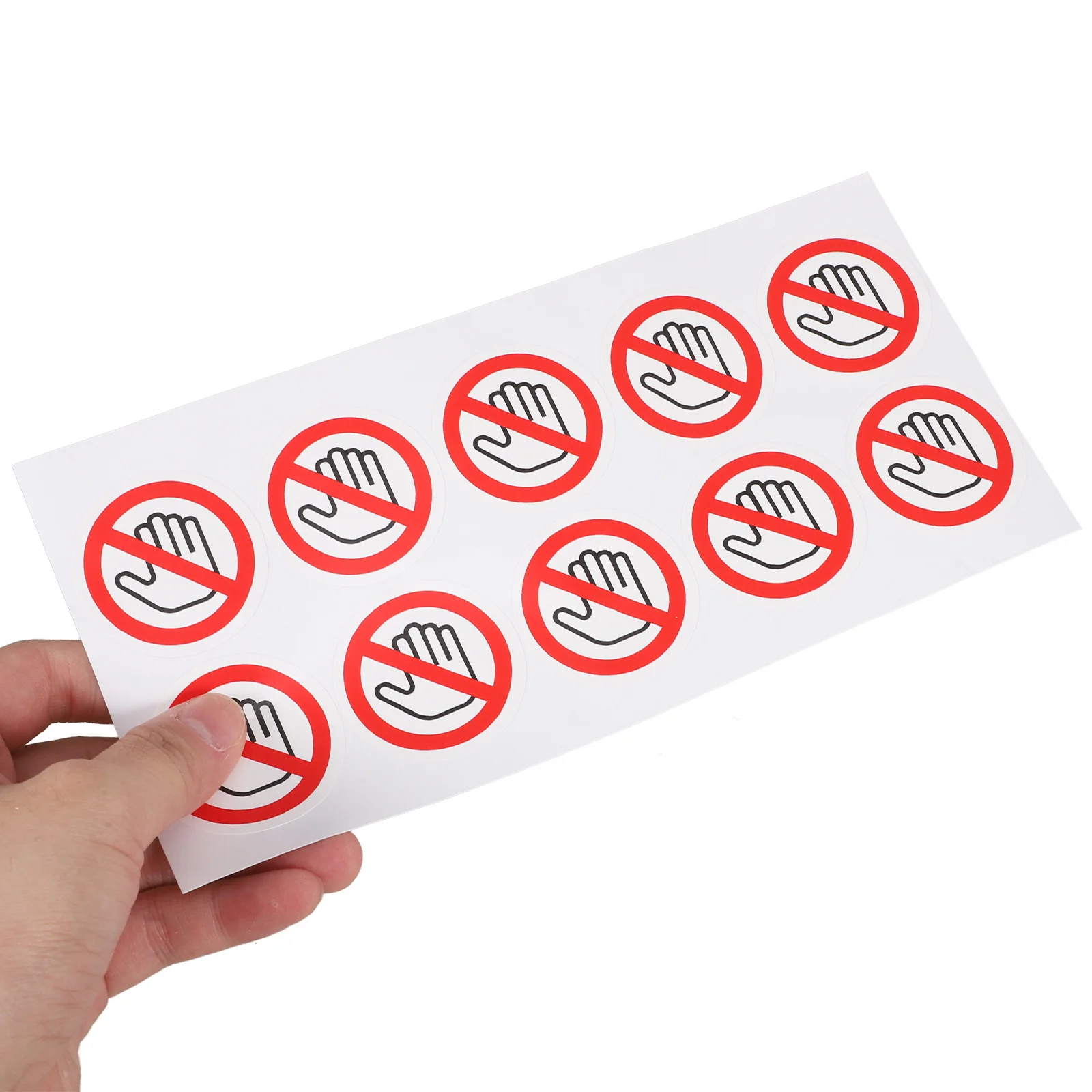 10 قطعة مستديرة لا تلمس علامة تحذير السلامة ملصق مقاوم للماء عالية لاصق ملصق حائط من الفينيل للآلات الصناعية مكتب المنزل #6