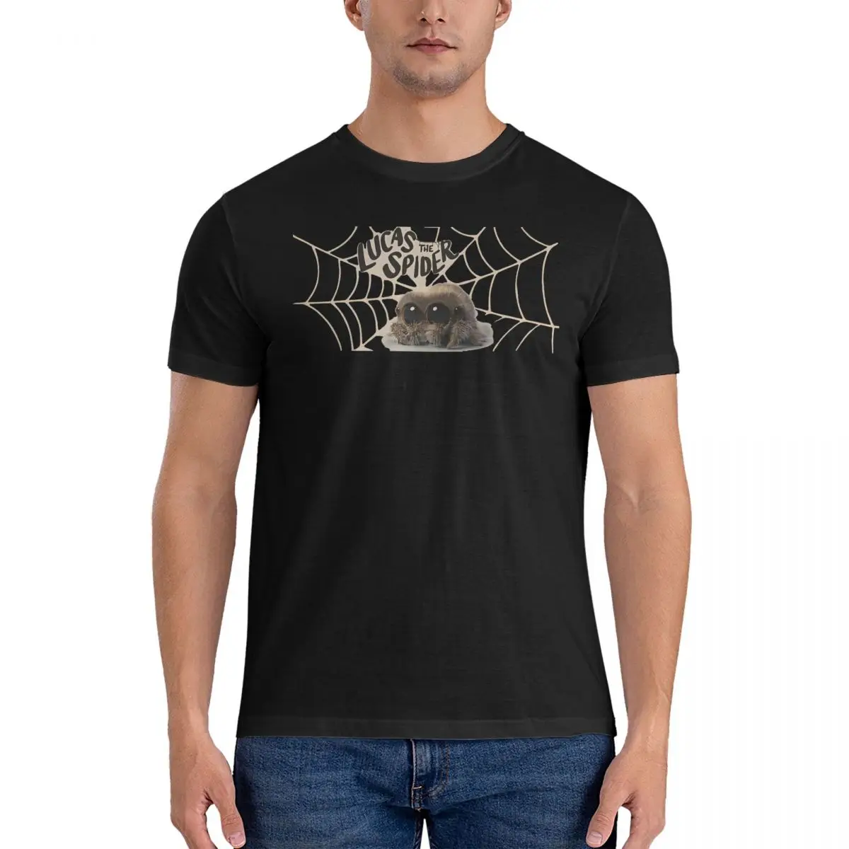 Tarentula T Shirt for Men Pure Cotton Crazy T-Shirts O Neck Lucas The Spider Tees Short Sleeve Clothes Gift Idea