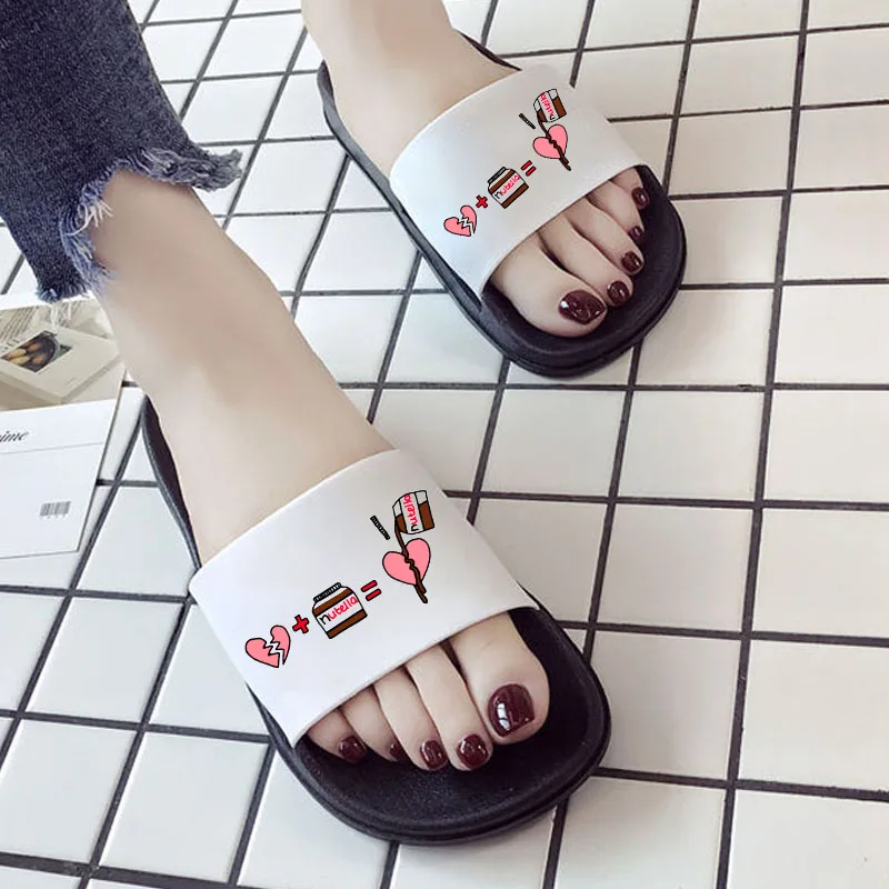 Nutella Aesthetic Women's Beach Slippers Female Summer Slides Fashion Flip Flop Women Ladies Non-slip Female Slippers