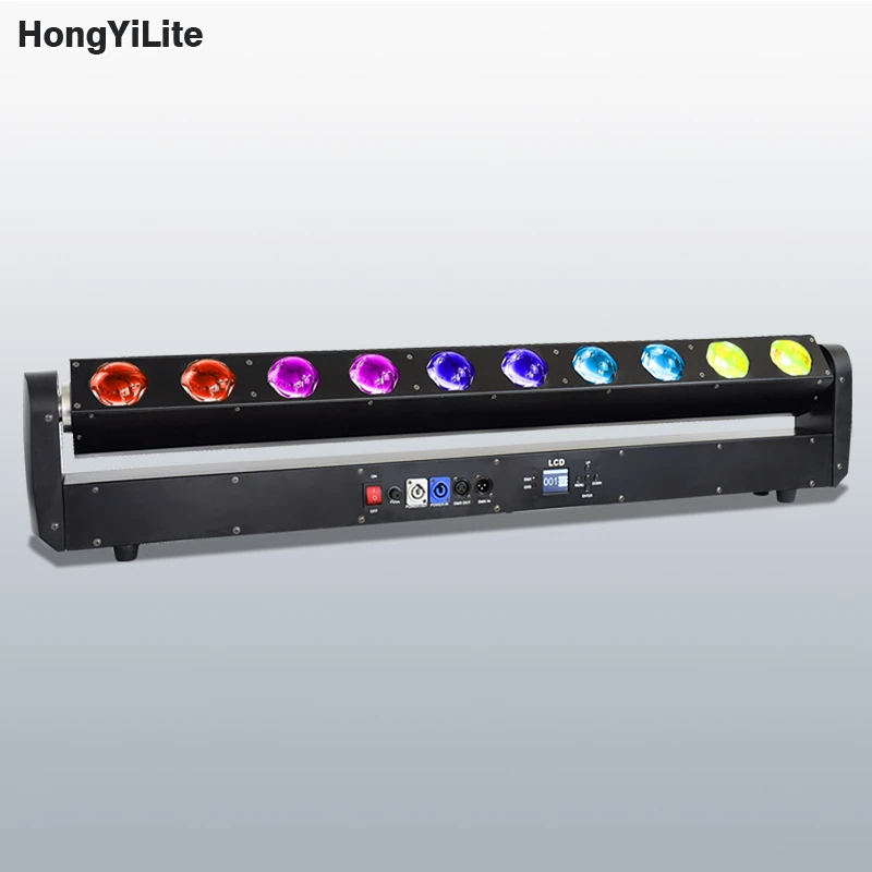 

HongYiLite Professional Beam Bar 10x40W RGBW 4IN1 2° Ultra Narrow Beam 46CH DMX Pixel Control For Theatre Events TV Studio