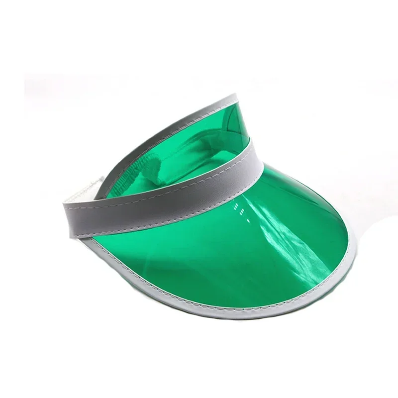 White Headband Transparent Plastic PC Green Color Visor Outdoor UV Protection Adult Visor Nine-color Sports Golf Cap Clear Visor