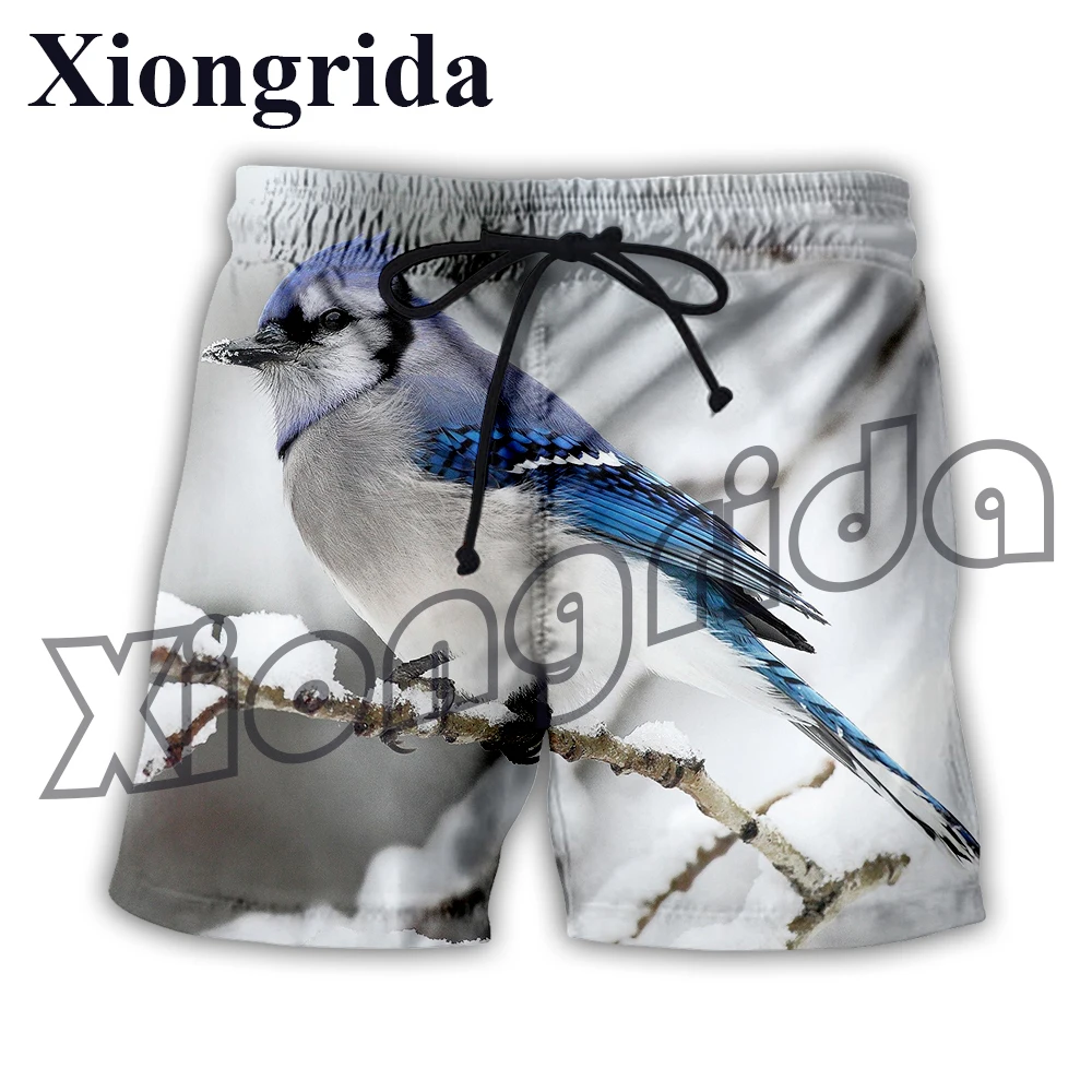 Cute Squirrel Print Shorts Harajuku Beach Short Pants Simple Style 3D Kawaii Penguin Wolf Printed Shorts Men's Short Trunk New