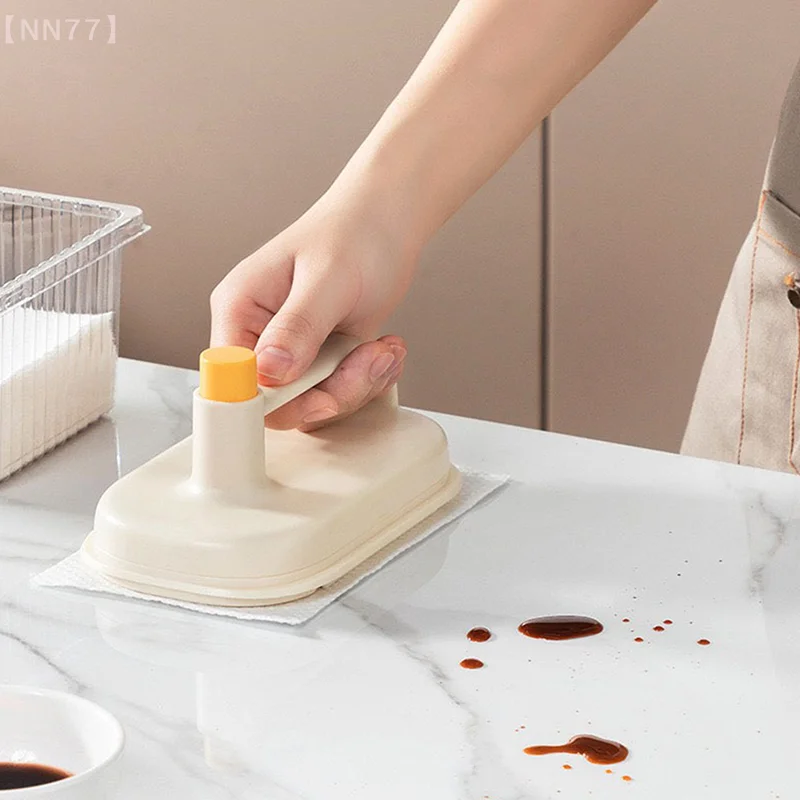 交換可能な魔法の布で作られたキッチンクリーニングブラシ,使い捨てのハンドル付きワイプ,食器と表面のクリーニング,ポータブル