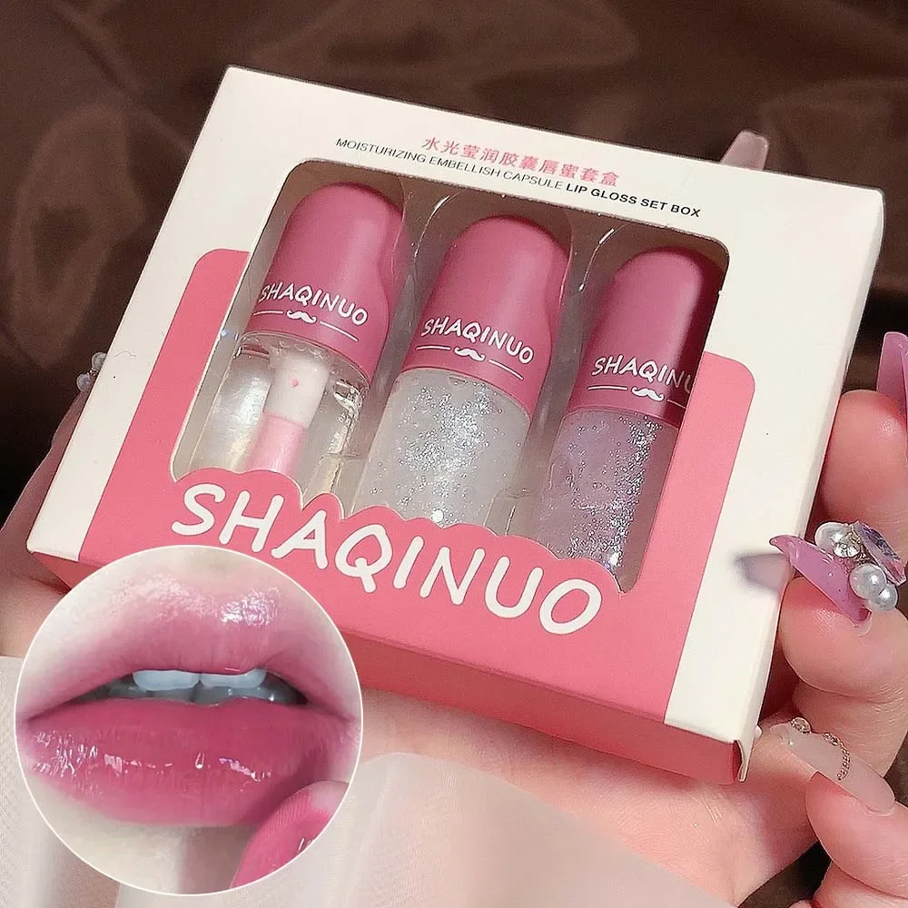 Brillo de labios de gelatina que cambia de Color, hidratante, resistente al agua, aceite labial brillante, tinte de labios transparente, cosmético líquido de belleza, 1/3 piezas