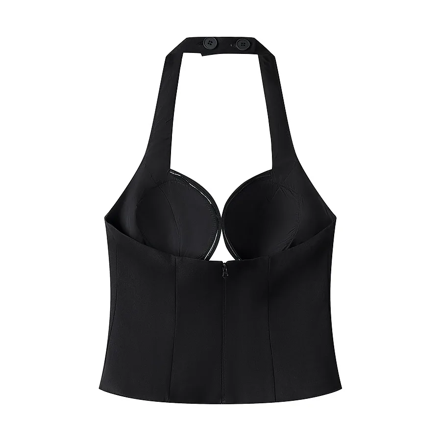 Sexy Halter Tops Corset Slim Short Tops Women Summer Backless Sleeveless Midnight Party Clubwear Streetwear Holiday Beach Top
