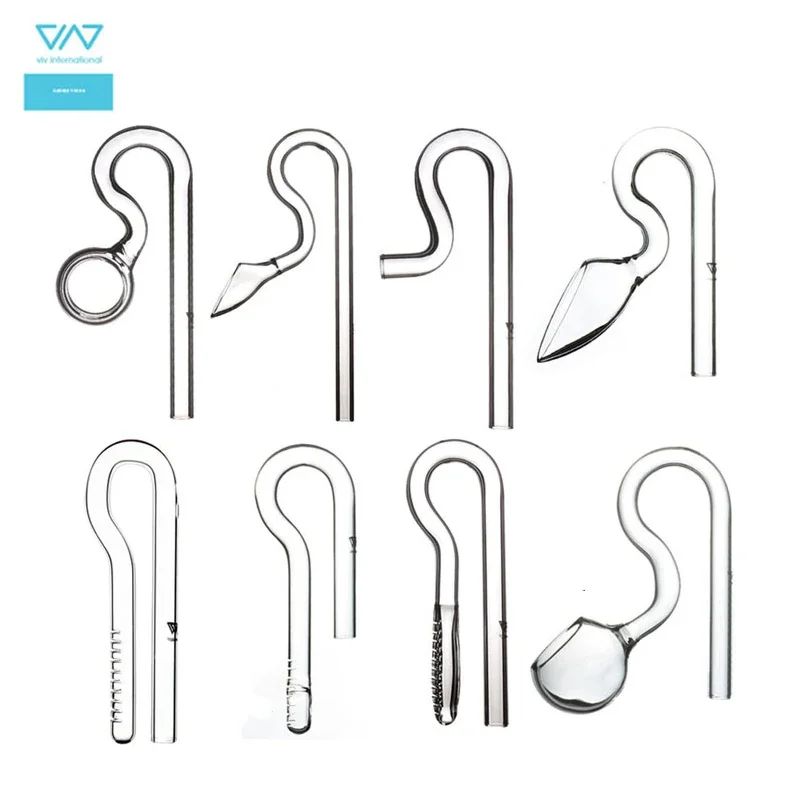VIV Mini Nano Glass Inflow Outflow Pipe Lily Spin Peony Ochid Aquarium Filter Accessories