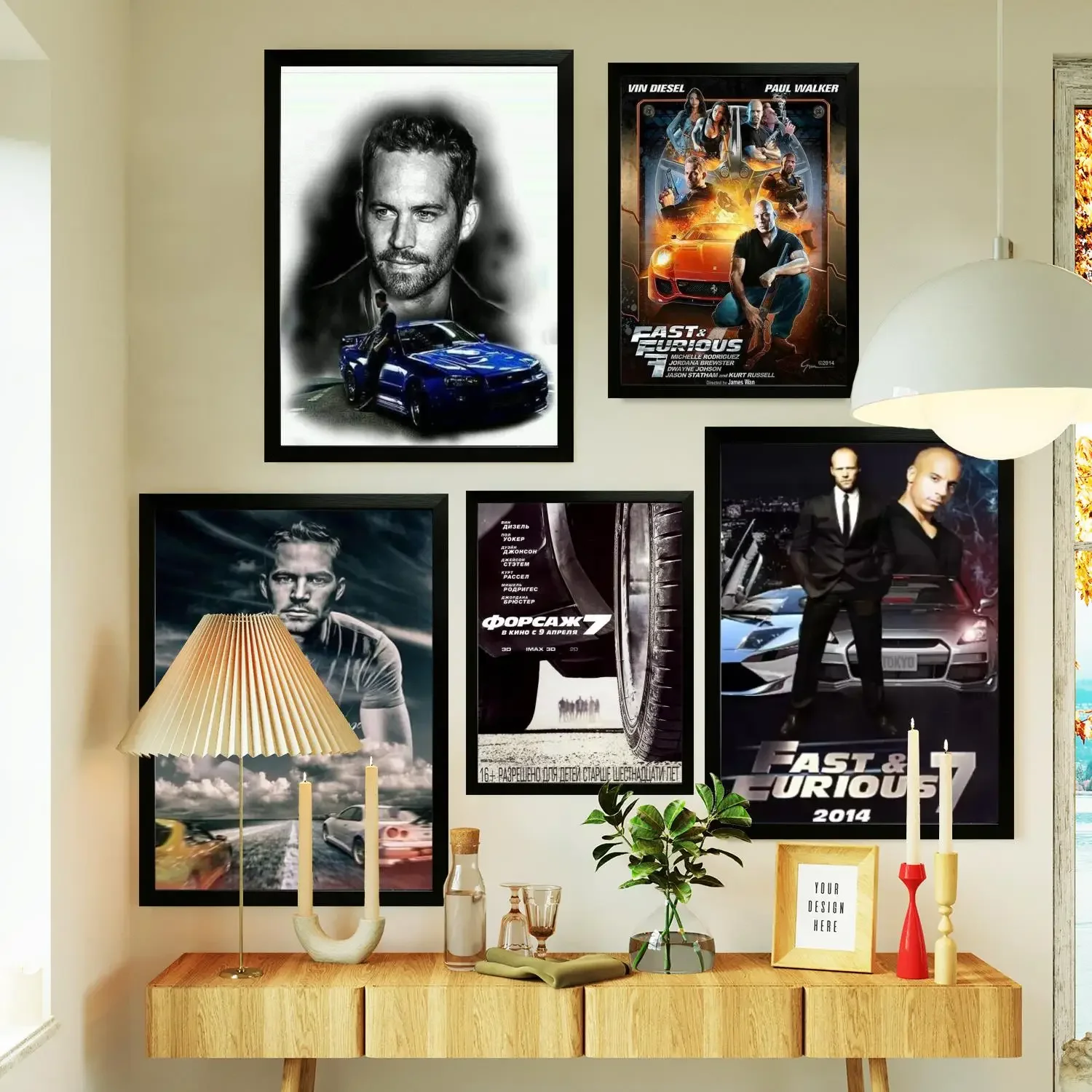 paul walker 7 film Poster Prints Wall Art Canvas Painting Poster For Modern Family Living Room Home Decor