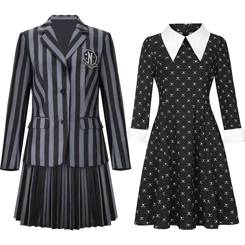 Wednesday Thing Hand Girls Wednesday Addams Nevermore Academy Black School Uniform Adult Purim Costume Black Fancy Dress Up