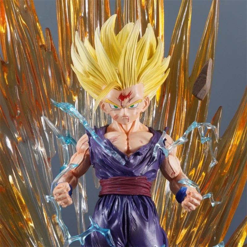 38cm Anime Dragon Ball Figure Super Saiyan Son Gohan Pvc Action Figure With Special Effect Collectable Toy Anime Peripheral