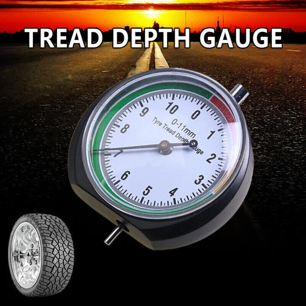 

Car Wheel Tire Pressure Tread Depth Gauge Professional Dial Type Pointer Meter 0-11mm Tire Condition Monitor Display Measure Too