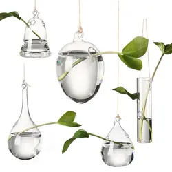 Hydroponics Flower Glass Vase Creative Hanging Glass Plant Pot Terrarium Container Party Wedding Home Decoration Garden Supplies