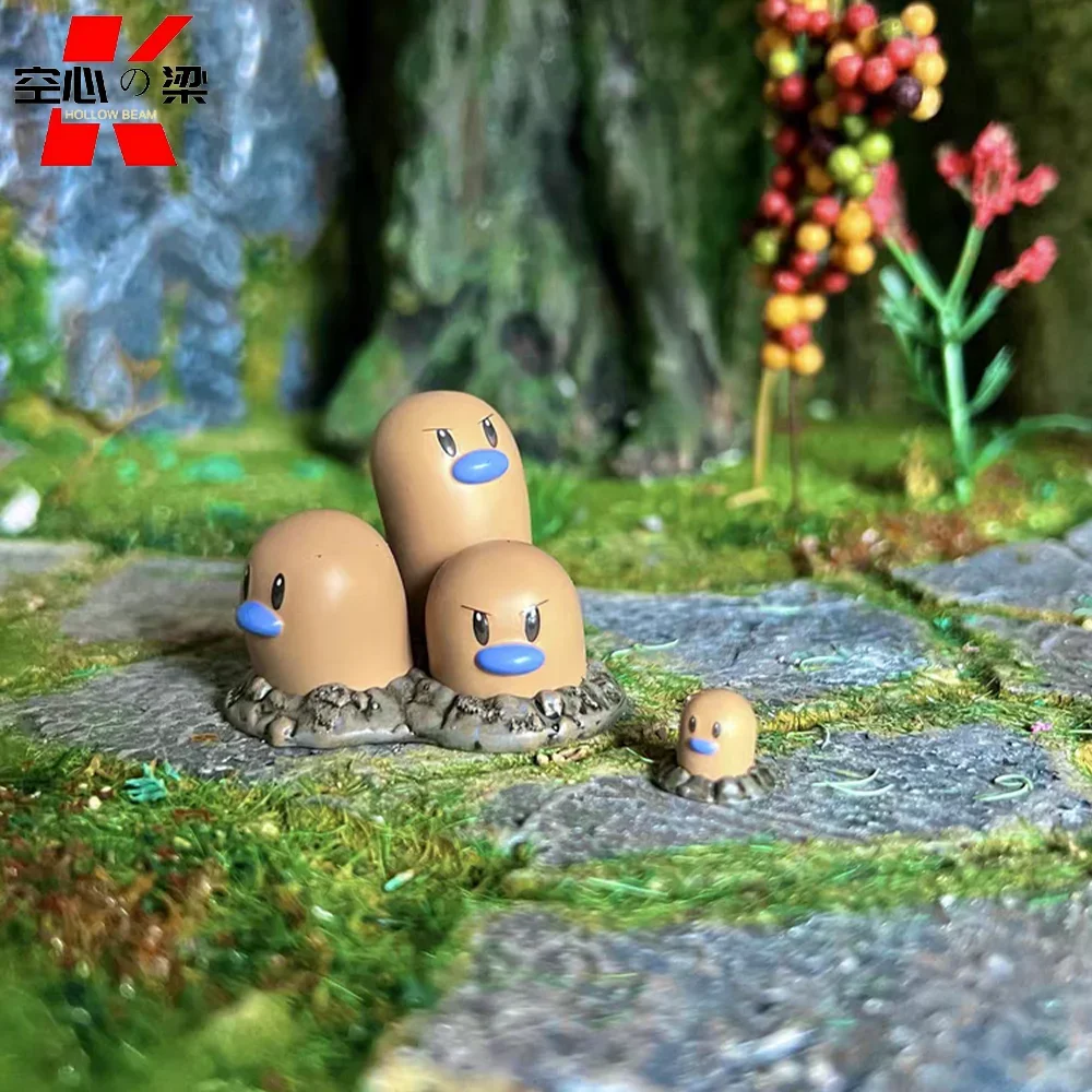 [1/20 Scale World] Diglett & Dugtrio Gopher & Three Headed Gopher Toy Figure Decoration