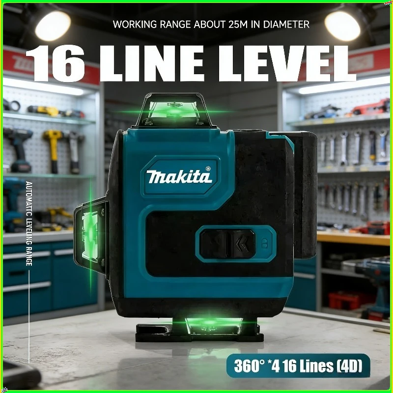 

Makita Level Green Light 16 Line High-Precision Laser High-Precision Wall-Mounted Portable self-leveling Laser Level Tool