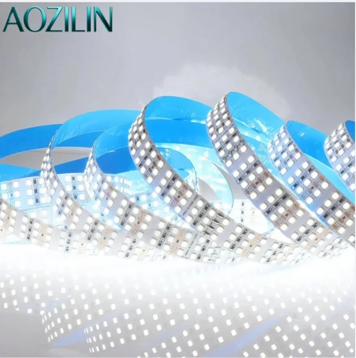 AOZILIN 16.4ft COB LED Strip Light 12V Dimmable 1800LED 3‑Rows 6000K Daylight White Flexible Indoor LED Tape Lamp