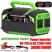 Inversor de corriente de 300W/500W CC de 12V a CA 110V/220V convertidor de voltaje con puertos USB y tipo C adecuado para ordenadores portátiles y uso en exteriores