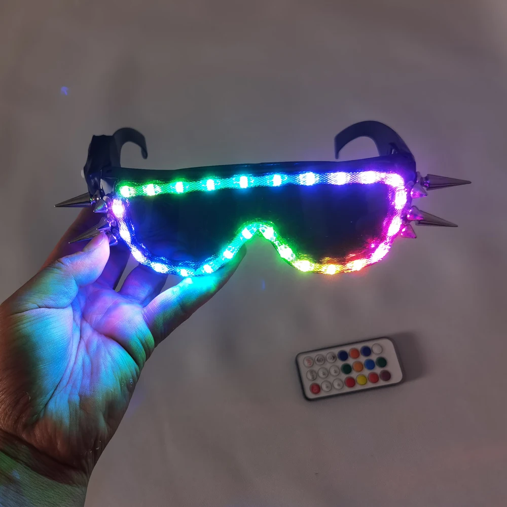 LED Glasses Rivet Punk Glasses For LED Growing Light Performance Stage Costume Clothes