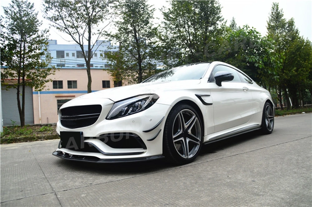 

Carbon Fiber Side Bumper Trims Fender Vents For Mercedes Benz C Class W205 C63 AMG C200 C260 C300 Sedan Coupe 2015 2016 2017