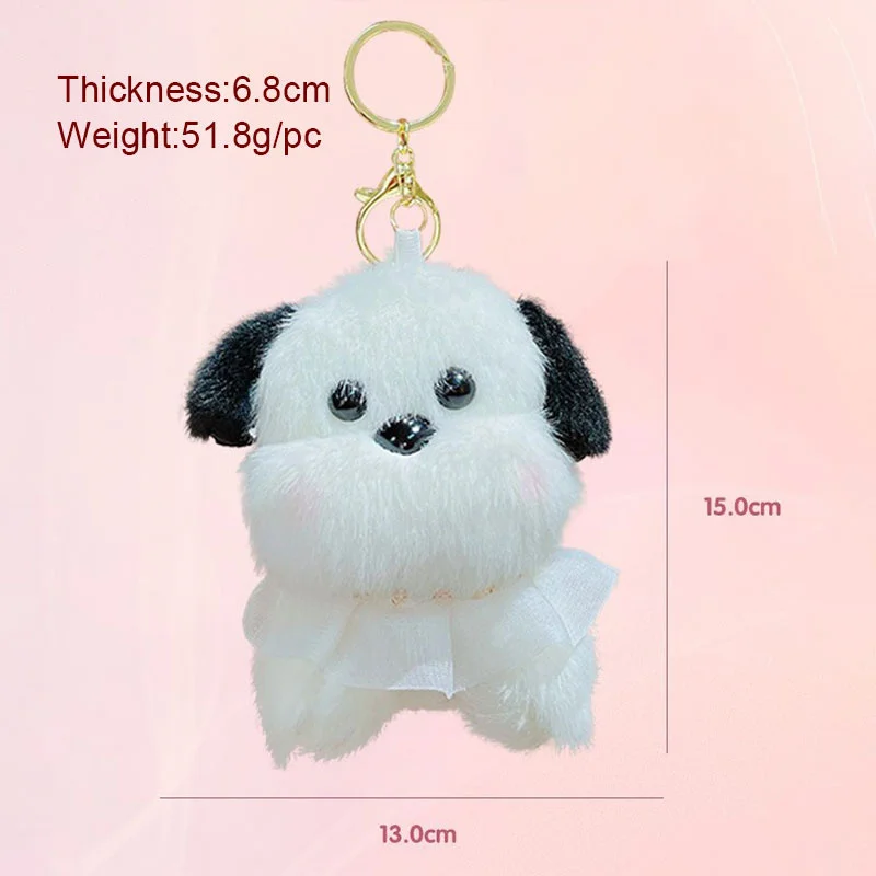 Nowy pluszowy brelok do kluczy dla szczeniąt Cartoon Cute Dog Bag Pendant KeyChain Charms