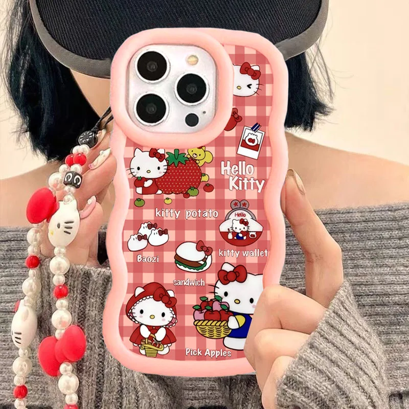Hello Kitty Bracelet Chain CaseFor Samsung Galaxy S25 S24 S23 Ultra Plus S20 FE A55 A54 A36 A35 A34 A17 A07 A16 A15 A06 A05 A05S
