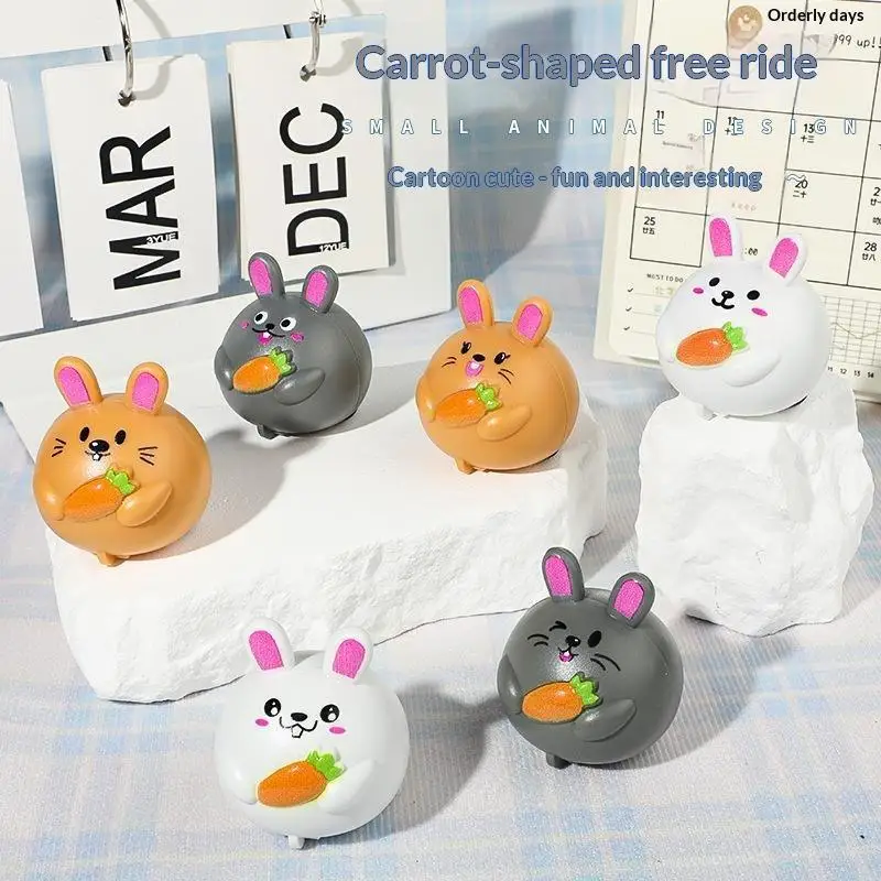 【BS】2/10Pcs Mini Cartoon Rabbit Pull Back Vehicle Cute Animal Friction Powered Toys For Kids Birthday Gift Party Giveaway Prizes