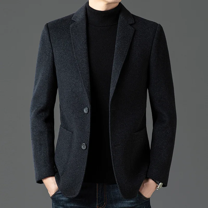 1-A119  s Suit Jacket Middle-aged Autumn and Winter Business Casual Detachable Down Liner Non-ironing Wool Small Suit