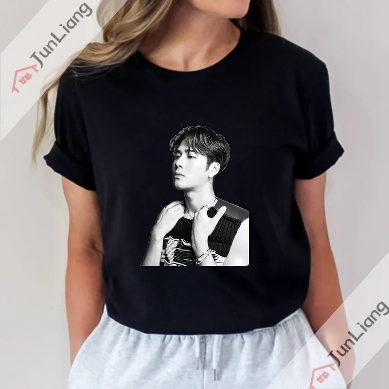 Pop Singer Fans recuerdos Zevity Jackson Wang moda coreana mujer blusa 2025 regalo de cumpleaños ropa femenina Y2k Camiseta de algodón