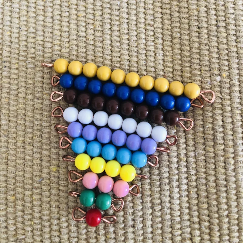 Escadas montessori com bandeja, barra de contas coloridas, 1-10 números, ferramentas de aprendizagem, brinquedos educativos, jogo de contagem para crianças, meninos e meninas