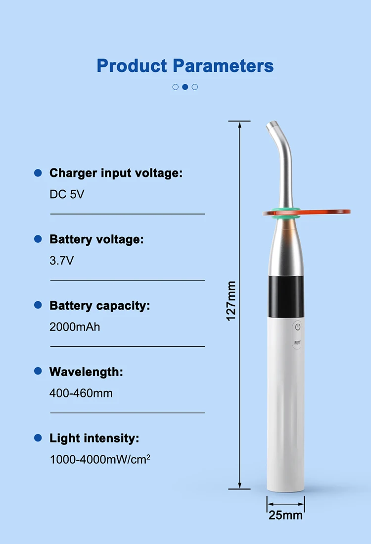 AZDENT Dental LED-Härtungslicht 1s Cure 4000mW/cm2 Hochleistungs-Blaulichtlampe Multifunktions-Zahnmedizinwerkzeug mit 360-Grad-Drehung – Detail 7