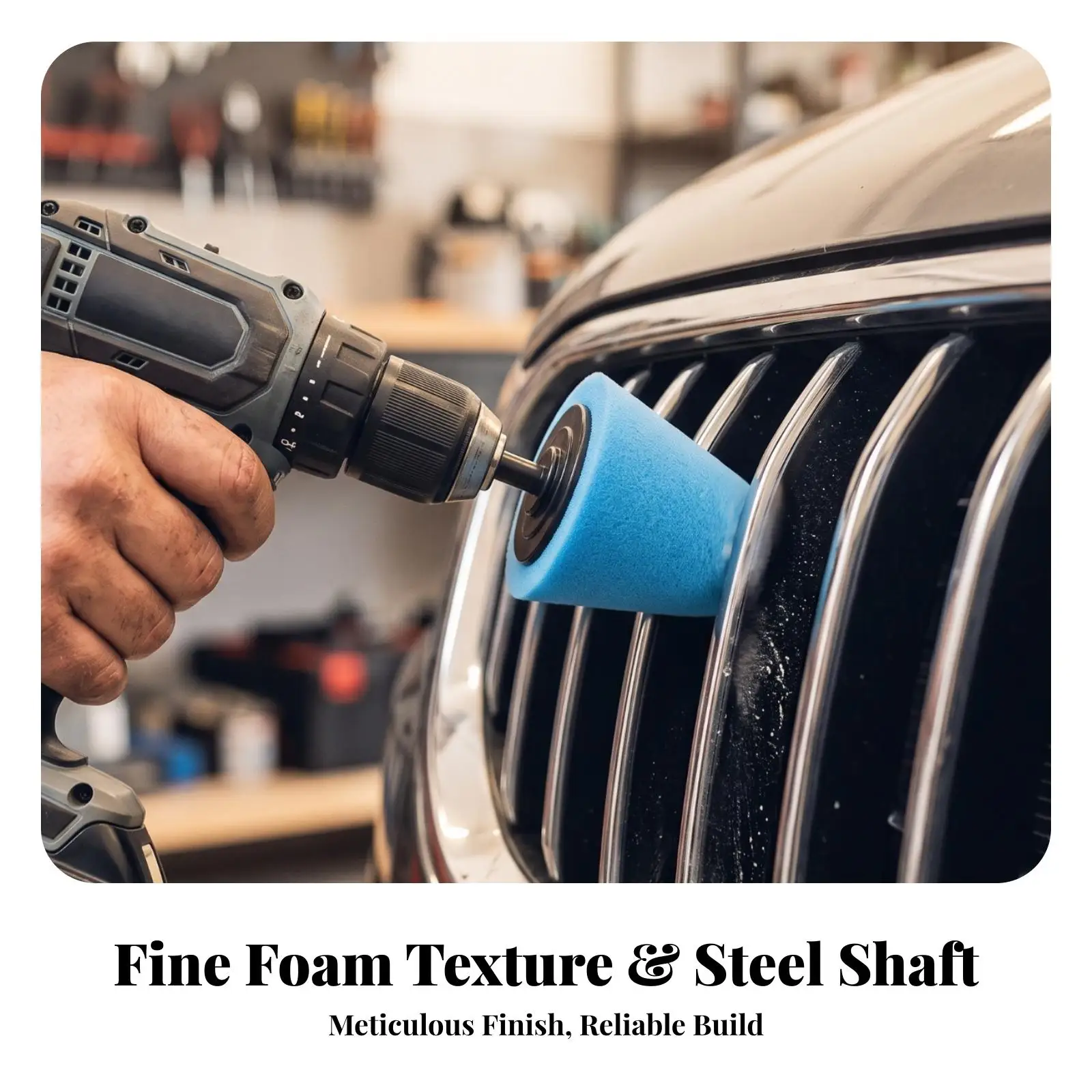 Car Polishing Sponge Conical Foam Buffing Pads for Rotary Tool Detailing Wheels Hubs Grilles Professional Auto Restoration Kit