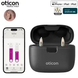 Oticon REAL 1 REAL 2 REAL 3 miniRITE T R hearing aid 48 channel Bluetooth direct connection rechargeable computer programming